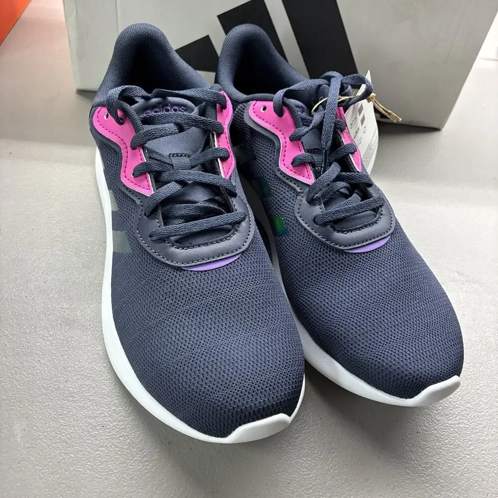 adidas Women's Size 9.5 QT Racer 3.0 Sneaker Navy Blue White HP6265 New With Box